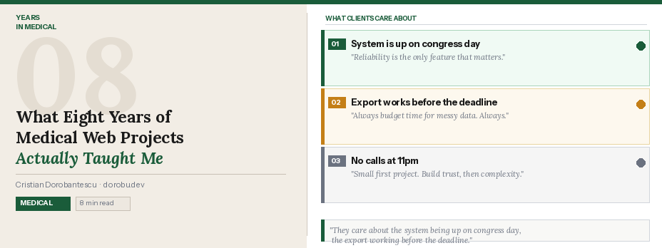 What Eight Years of Medical Web Projects Actually Taught Me